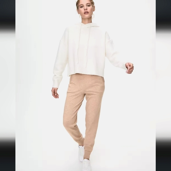 ARITZIA THE GROUP BY BABATON Rodin High Waisted Knit Jogger Pants in Beige XXS - Picture 3 of 6